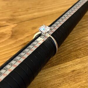 Sterling silver 925 cubic zirconia engagement ring with prong setting size 8